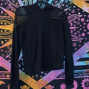 Black Mesh Sweatshirt